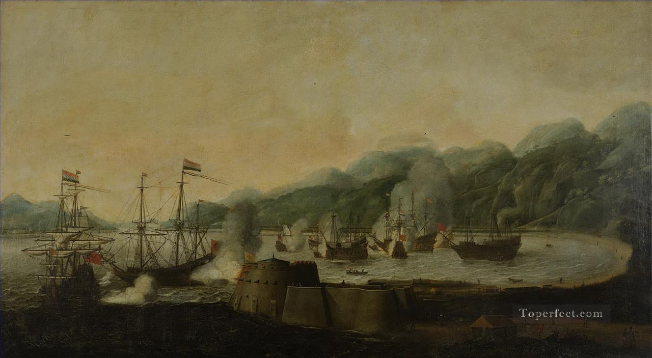 ゴア海戦での戦い油絵